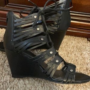 Strappy black sandals